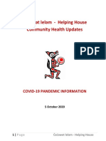 Ćećəwət Leləm - Helping House Community Health Updates: Covid-19 Pandemic Information