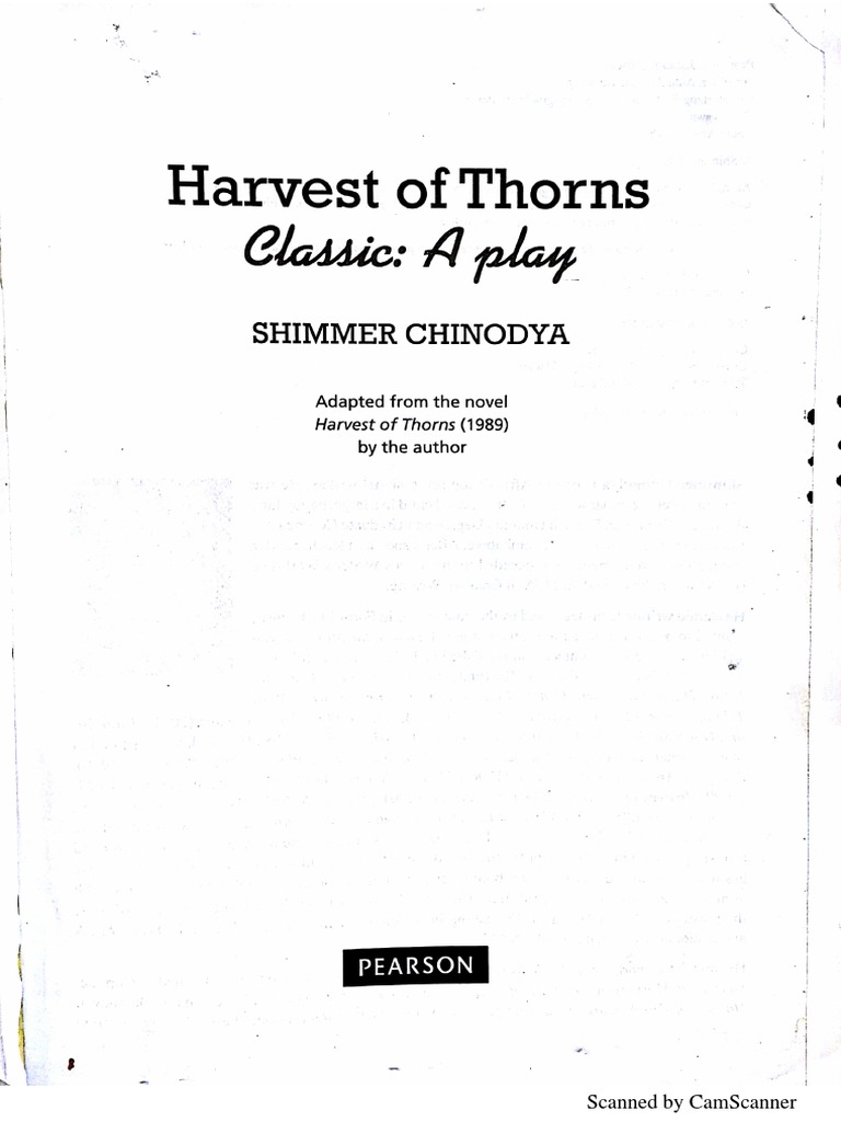 Harvest of thorns classic a play chinodya 1 pdf