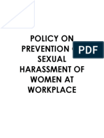 Policy On Prevention of Sexual Harassment of Women at Workplace