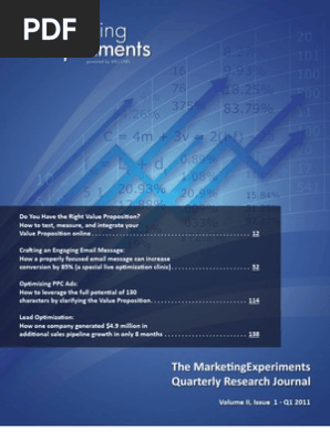 The MarketingExperiments Quarterly Research Journal, Q1 2011
