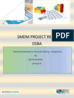 SMDM Project Report Dsba: Statistical Methods For Decision Making - Assignment by Suchi Solanki 24-Aug-22