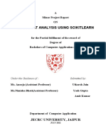 Sentiment Analysis Using Scikitlearn: Under The Guidance Of: Submitted by