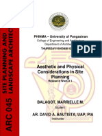 Aesthetic and Physical Considerations in Site Planning: Phinma - University of Pangasinan