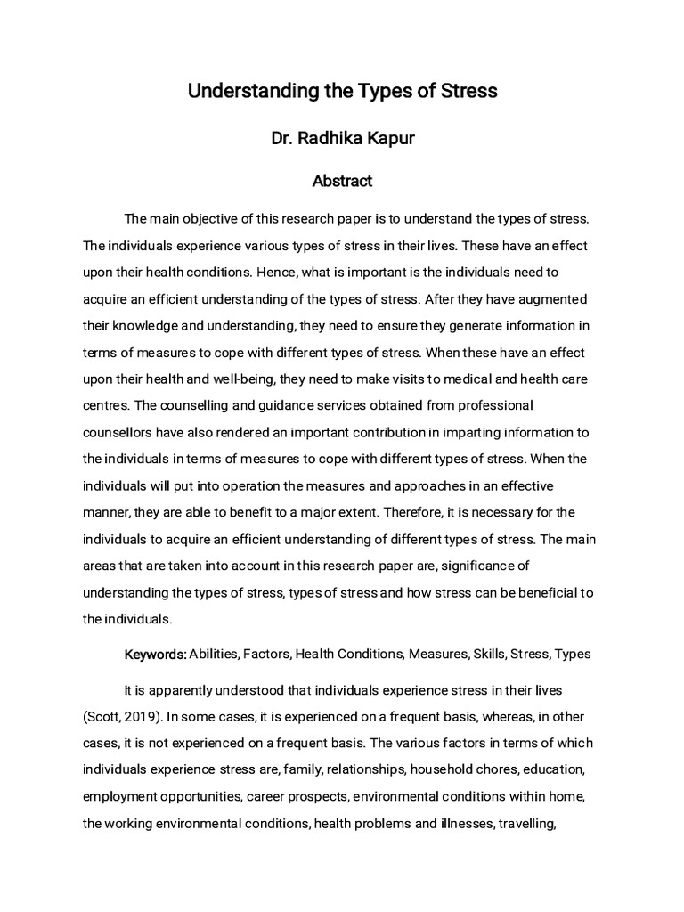 Understandingthe Typesof Stress 10 PDF Relaxation (Psychology