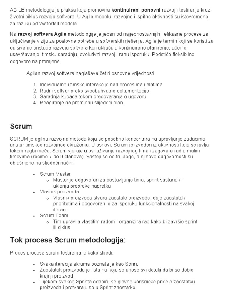 Agile and Scrum Metods | PDF