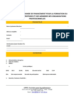 Formulaire de Demande de Financement de La Formation Du Personnel Des Entreprises Et Des Membres Des Organisations Professionnelles 1