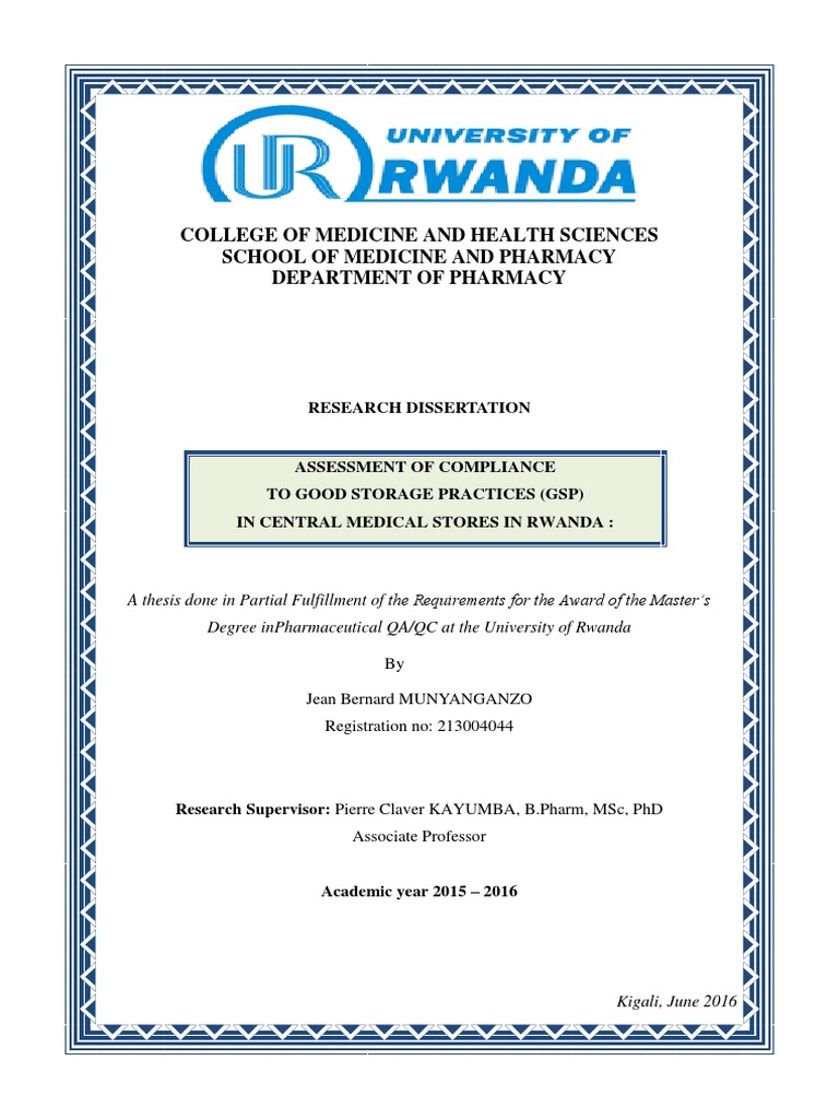 Assessing Compliance to Good Storage Practices PDF Warehouse