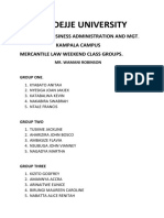Mercantile Law Weekend Groups