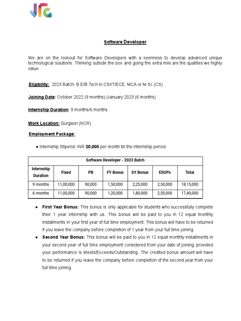 Software Developer Internship 2023 | PDF | Electronic Business | Internship