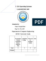 EC-231 Operating Systems Lab Report #05: Department of Computer Engineering HITEC University Taxila