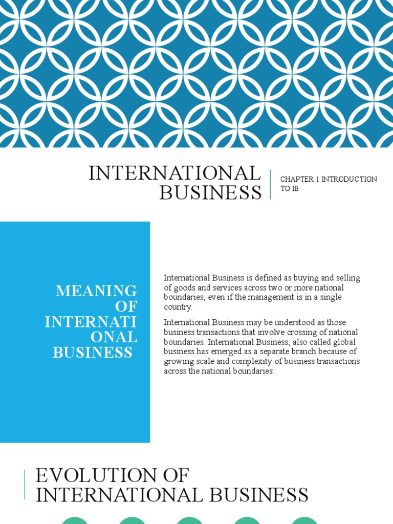 International Business: Chapter 1 Introduction To Ib | PDF | Business ...