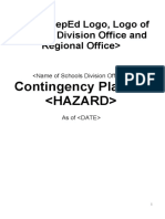 Template For Co Ntingency Planning Division