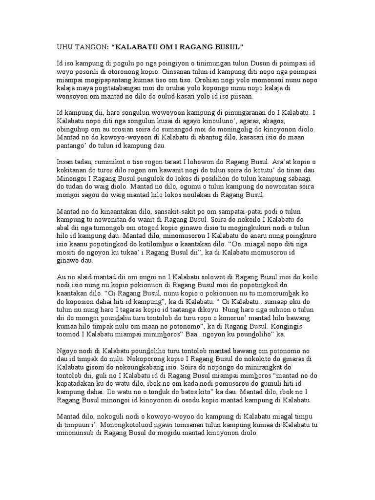 Kalabatu Om Ih Ragang Busul | PDF