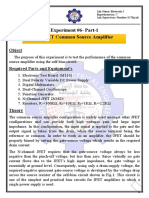 The FET Common Source Amplifier Experiment #6-Part-1: Object