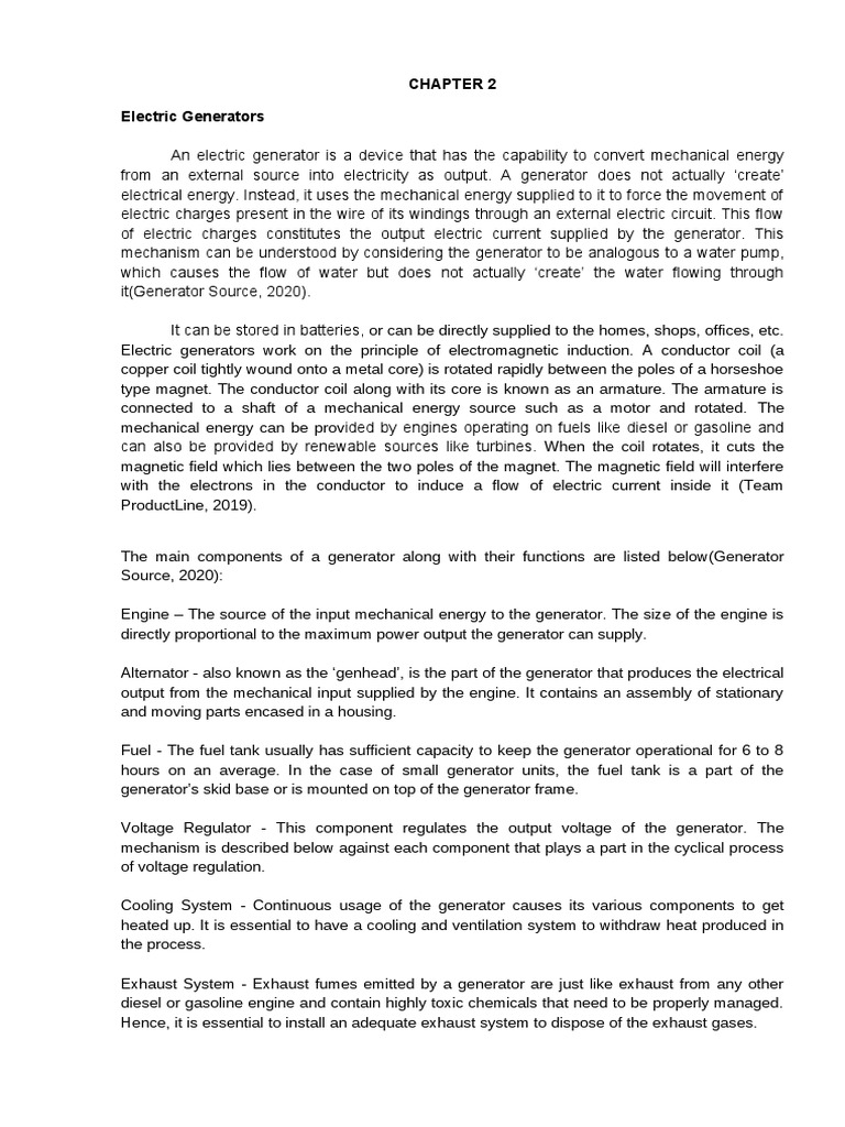 Electric Generators PDF Electric Generator Power Inverter