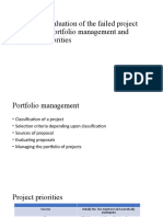 Critical Evaluation of The Failed Project Based On Portfolio Management and Project Priorities