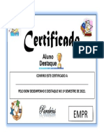 CERTIFICADO DE ALUNO DESTAQUE