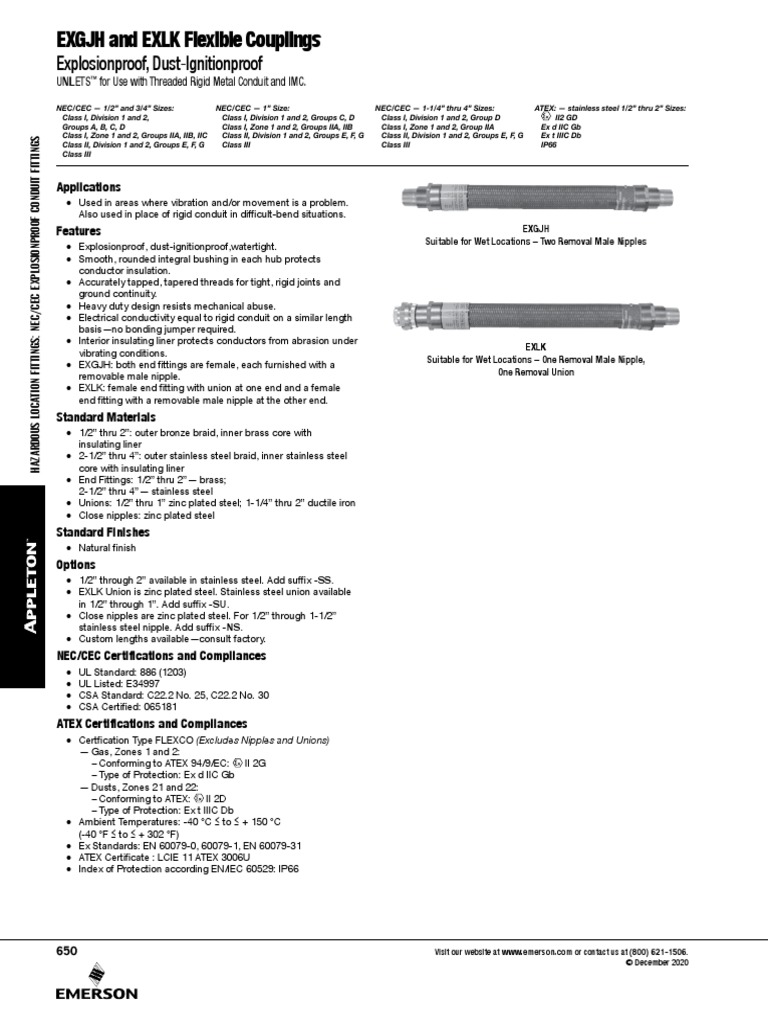 Catalog Appleton Exgjh Exlk Flexible Couplings en Us 190428 | PDF ...