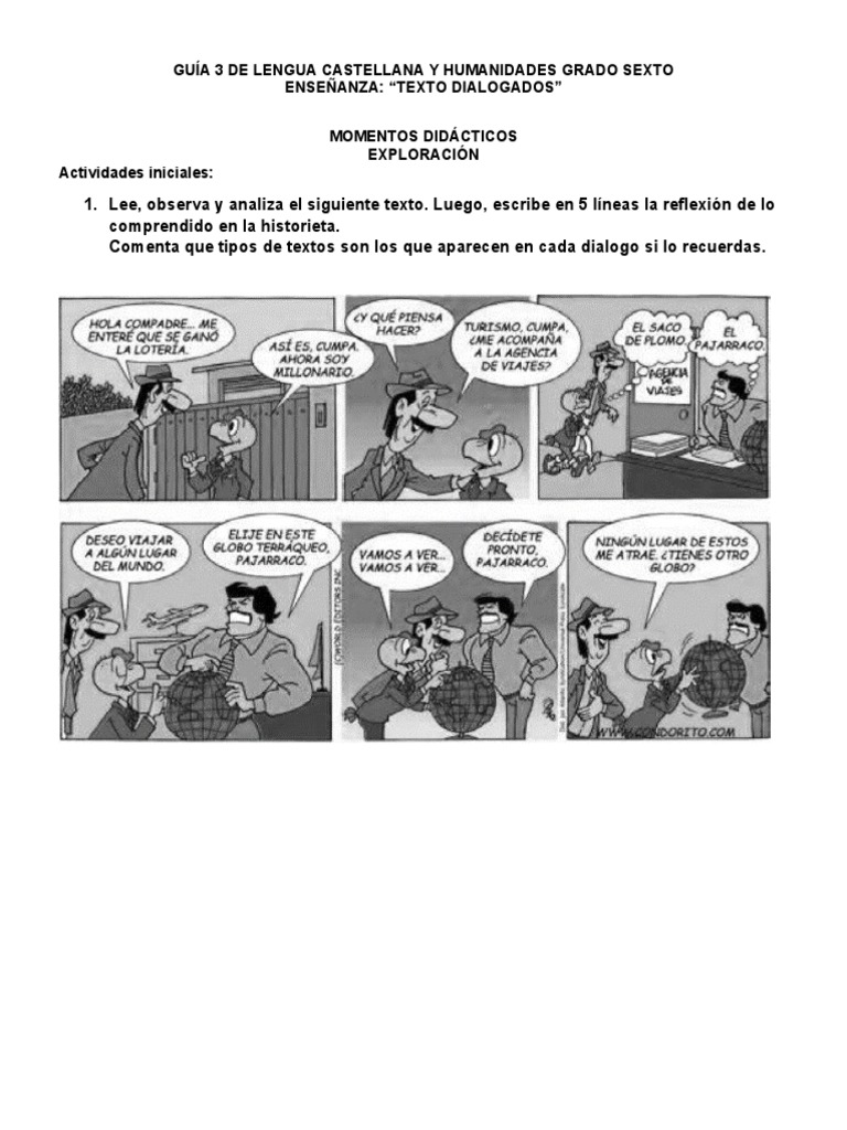 Guía de Textos Dialogados para Sexto | PDF