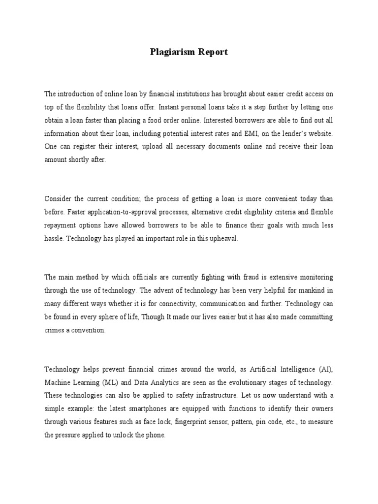 Plagiarism Report | PDF