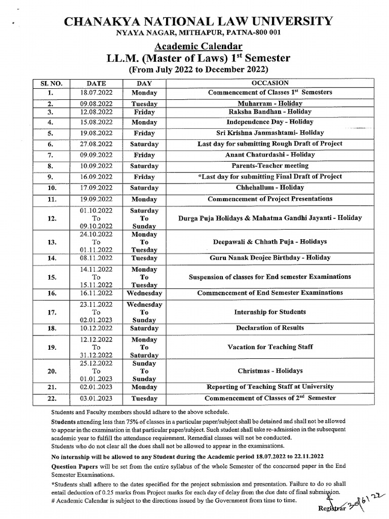 Academic Calender PDF