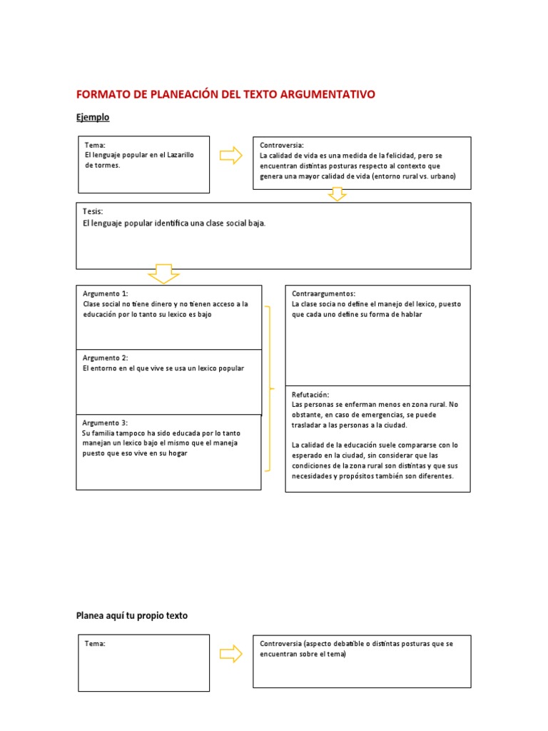Formato de Planeaci%c3%b3n Texto Argumentativo | PDF