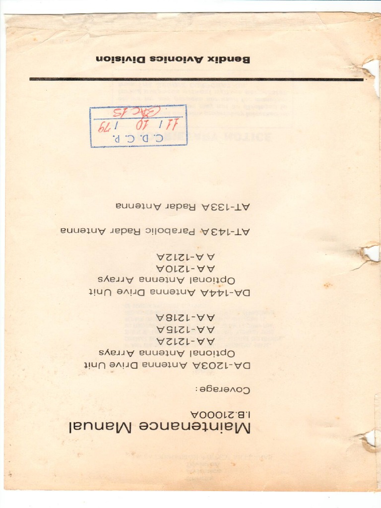 Bendix - Antenna Drive DA-1203A | PDF