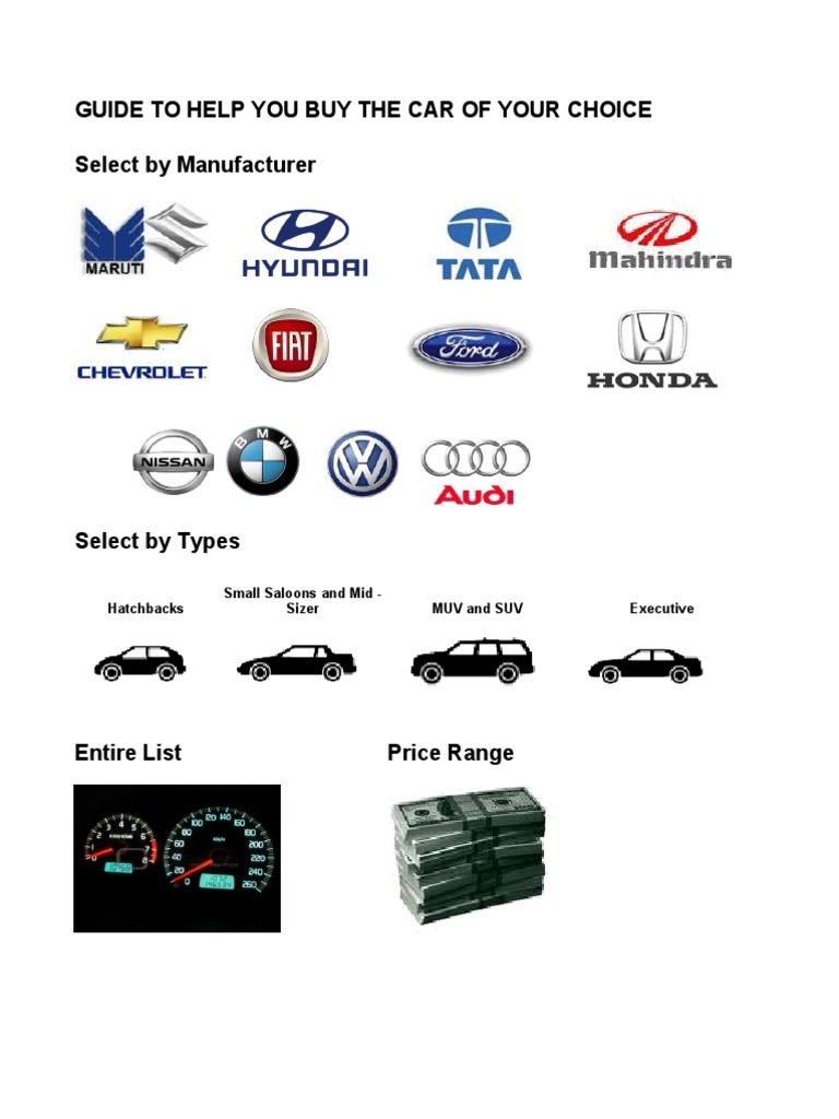 Car Buying Guide by Price & Type | PDF | Business | Computers