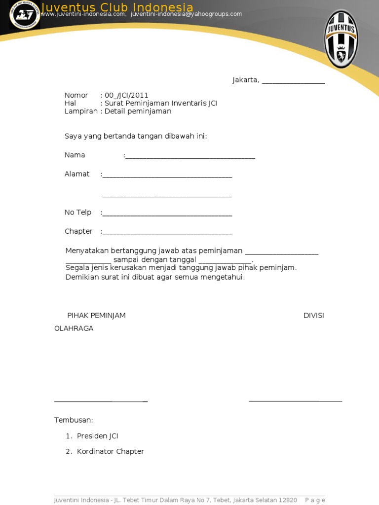 Contoh Surat Print Computer