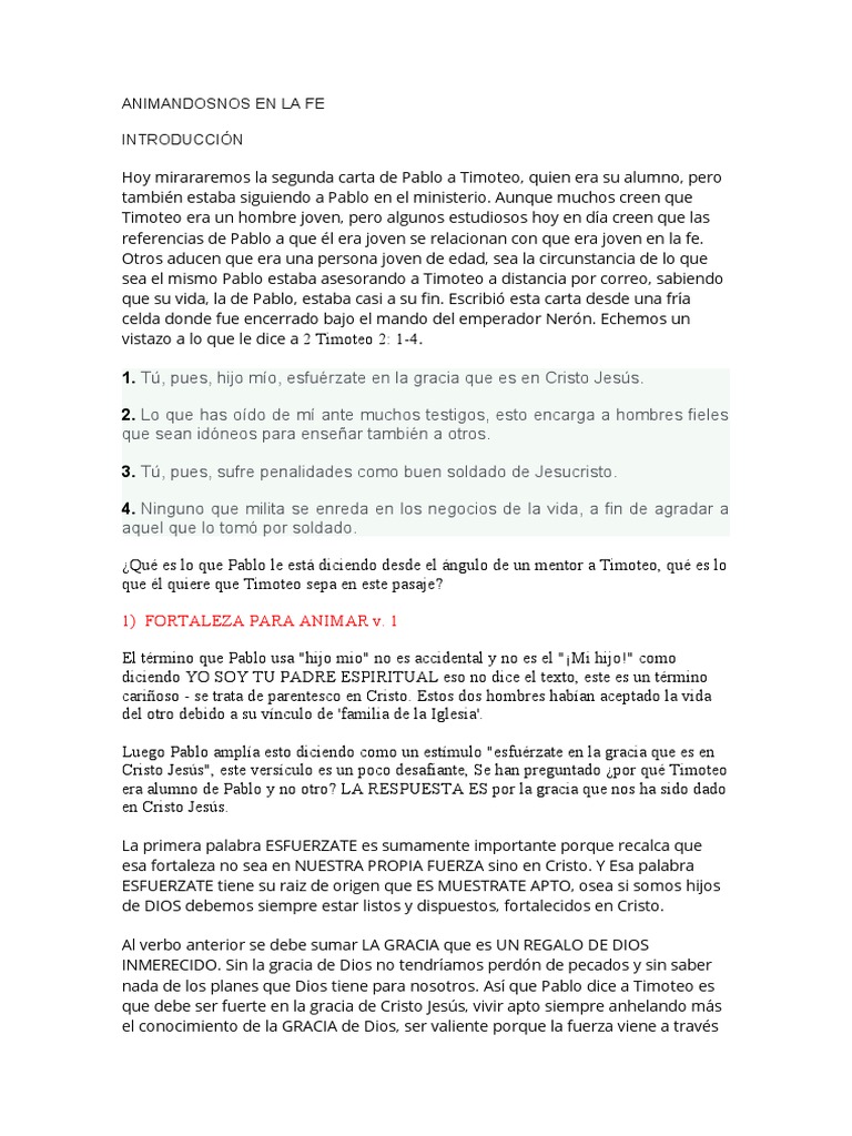 Fortaleciendo la Fe en 2 Timoteo | PDF | Cristo (título) | Pablo el apóstol