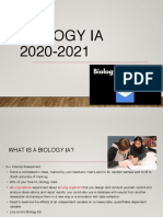 IBDP IA Outline Discussion Biology