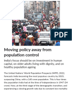 Moving Policy Away From Popula2on Control