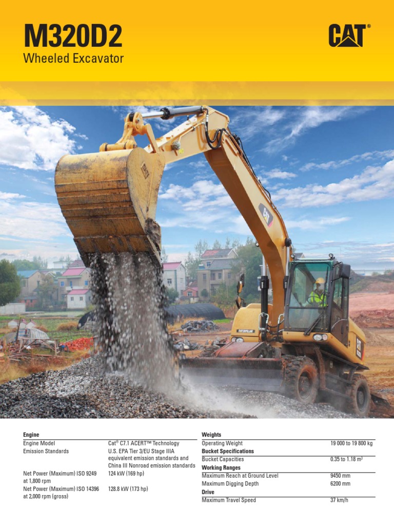 Wheeled Excavator Engine Weights Bucket Specifications Working Ranges