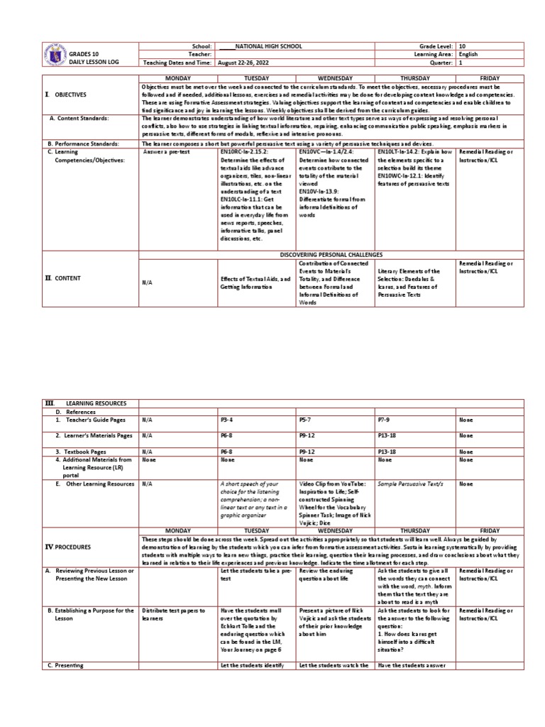 Evaluating Spoken Text Examples