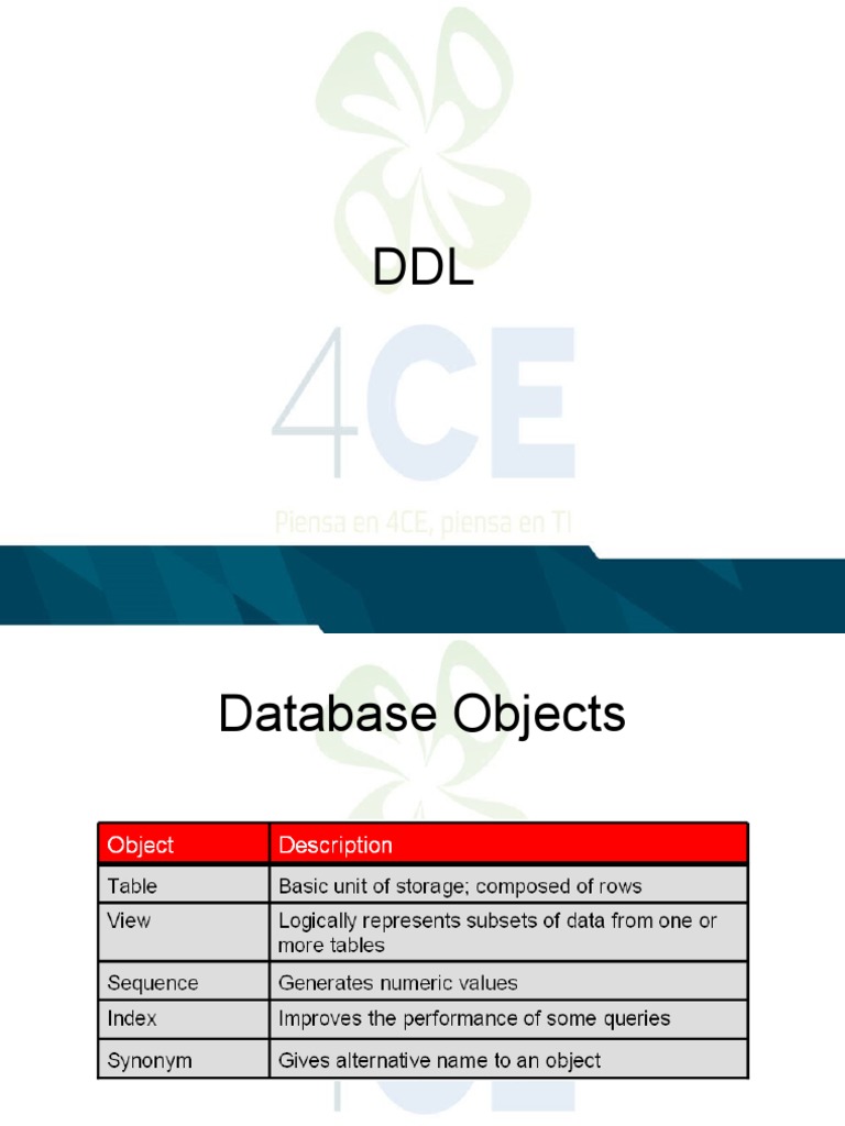 8 DDL PDF Database Index Table (Database)