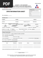 Ofw Information Sheet