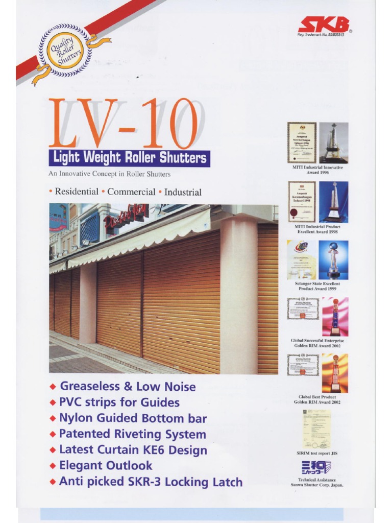 SKB LV10 Light Weight Roller Shutters | PDF | Foreign Language Studies ...