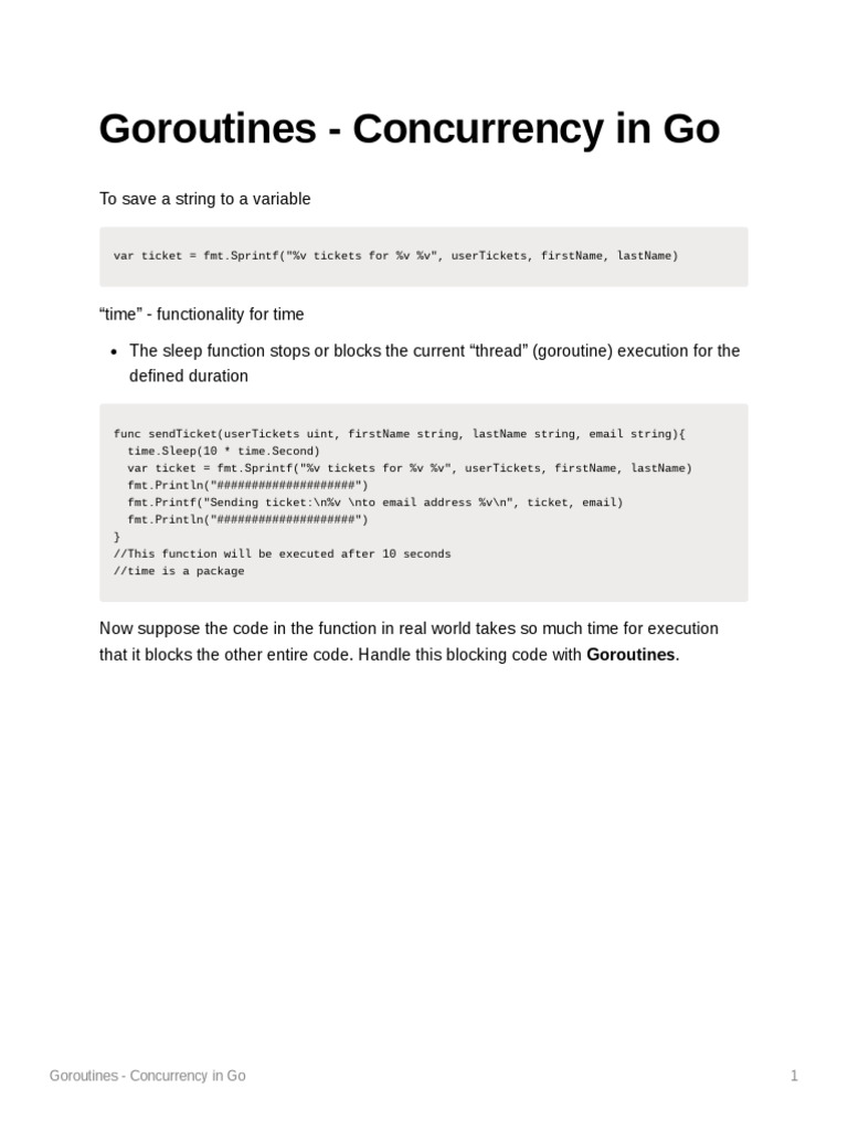Goroutines and Concurrency in Go | PDF | Computer Science | Software ...