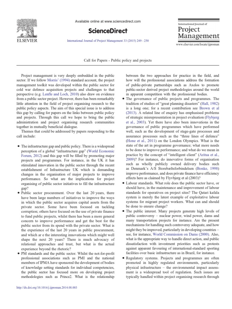 Public Policy and Project Management Insights | PDF | Infrastructure ...