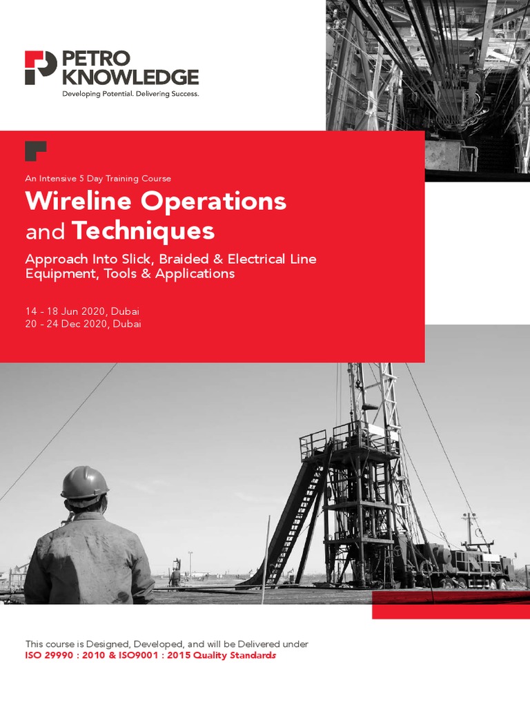 Wireline Operations Techniques Approach Into Slick, Braided & Electrical Line Equipment, Tools