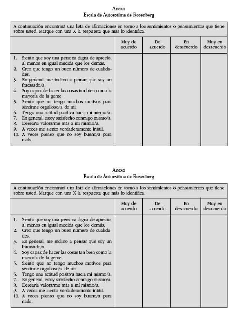 ESCALA DE ROSENBERG | PDF