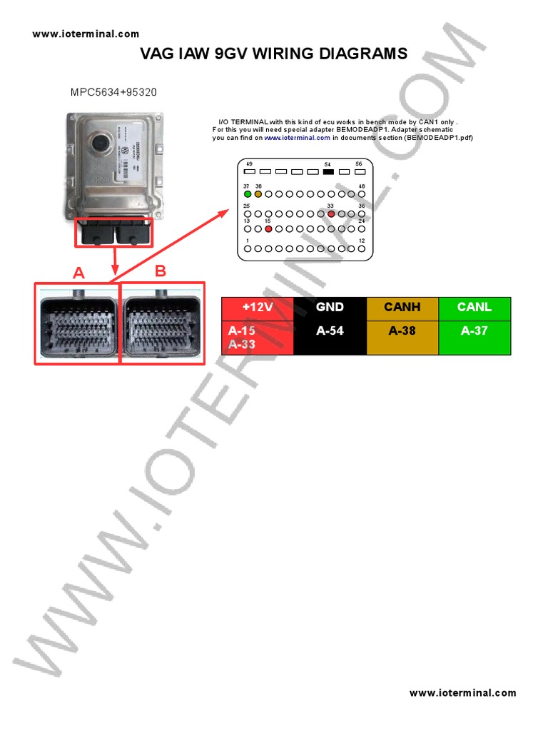 Vag Iaw 9Gv Wiring Diagrams: +12V GND Canl A-15 A-33 A-54 A-37 | PDF