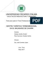 Universidad Ricardo Palma: Centro Turístico Termomedicinal en El Balneario de Churin