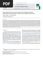 Associations Between Screen Time and Lower Psychological Well