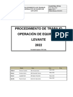 Procedimiento Operación Equipo de Levante 3h