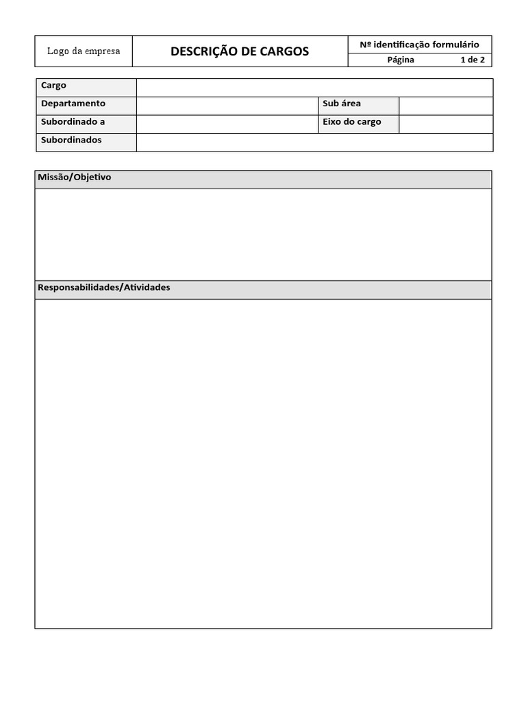 Modelo para Descrição de Cargo | PDF