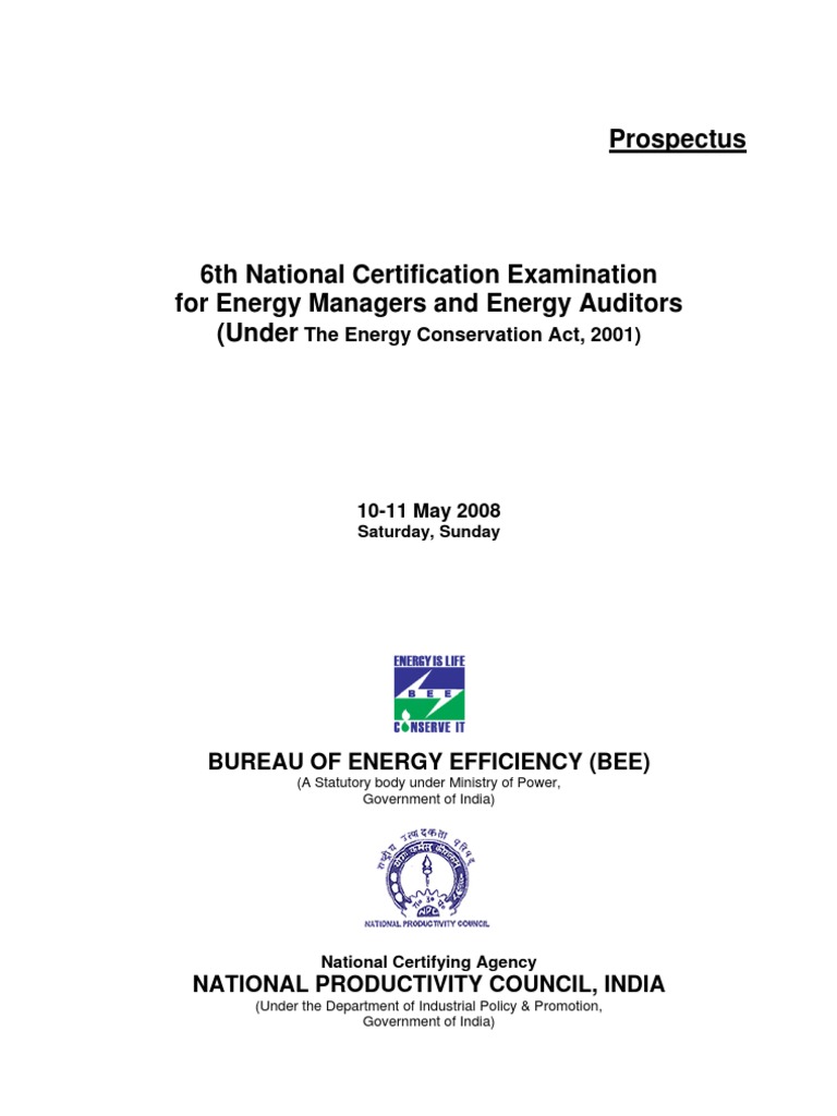 Prospectus: Bureau of Energy Efficiency (Bee) | PDF | Energy ...