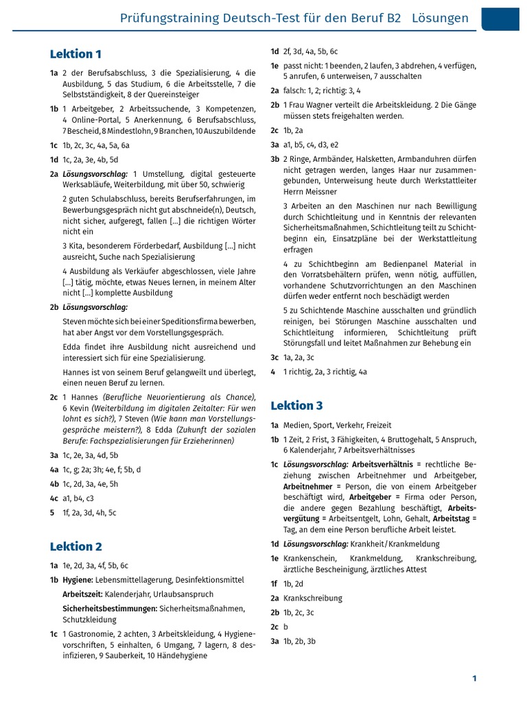 Pruefungstraining dtb b2 loesungen pdf