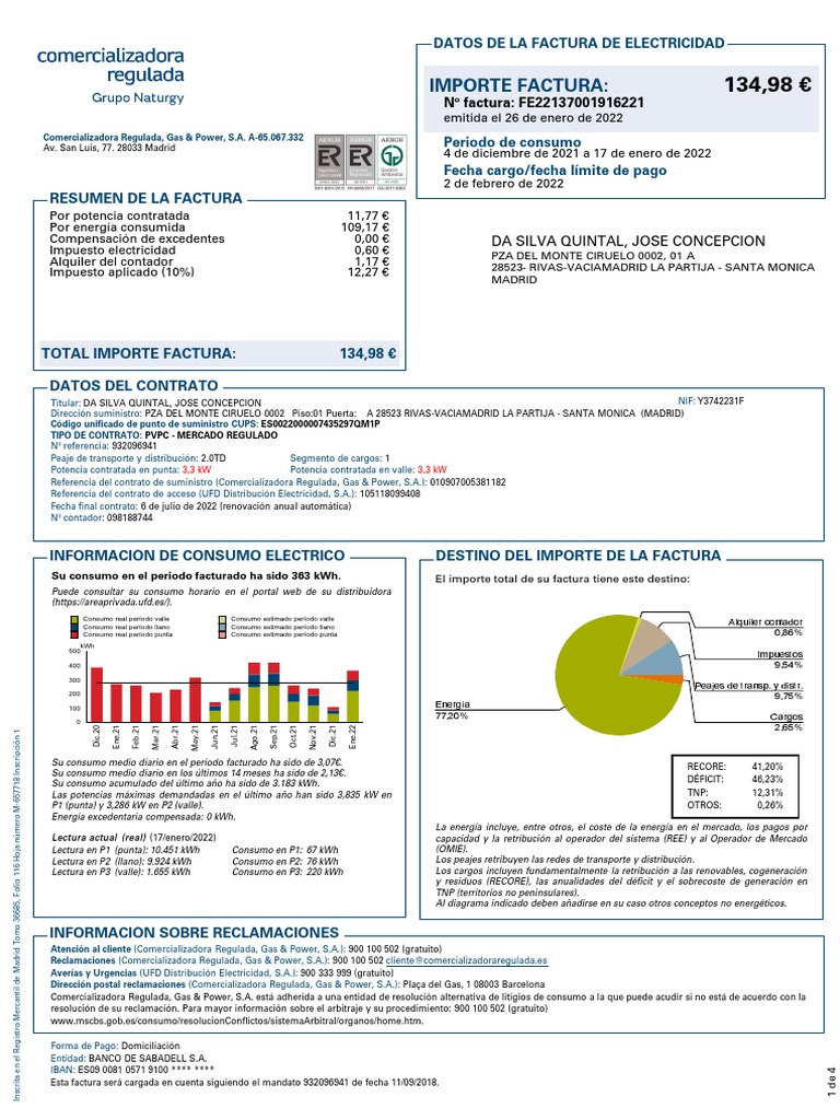 Factura de Electricidad PVPC 2022 | PDF | Mercado (economía) | Los ...