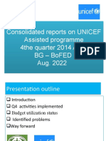 Consolidated Reports On UNICEF Assisted Programme